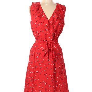 LOFT Outlet Casual Ruffle Sleeveless Tie Dress Size 8